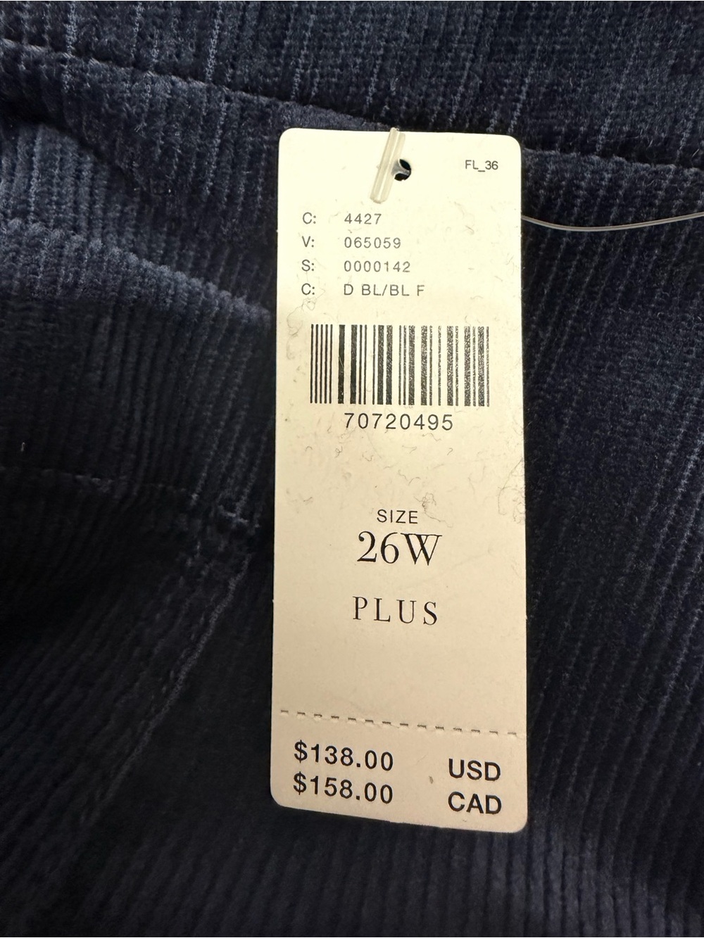 NWT Anthropologie Maeve Colette  
Crop Pant Navy Corduroy Wide Leg Plus Size 26W - Picture 2 of 10